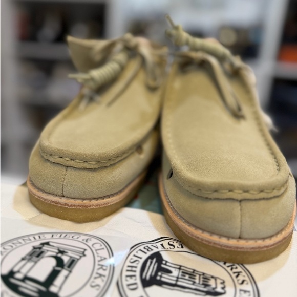 Clarks Brixham Beige Suede Loafers main image 4